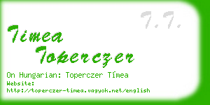 timea toperczer business card